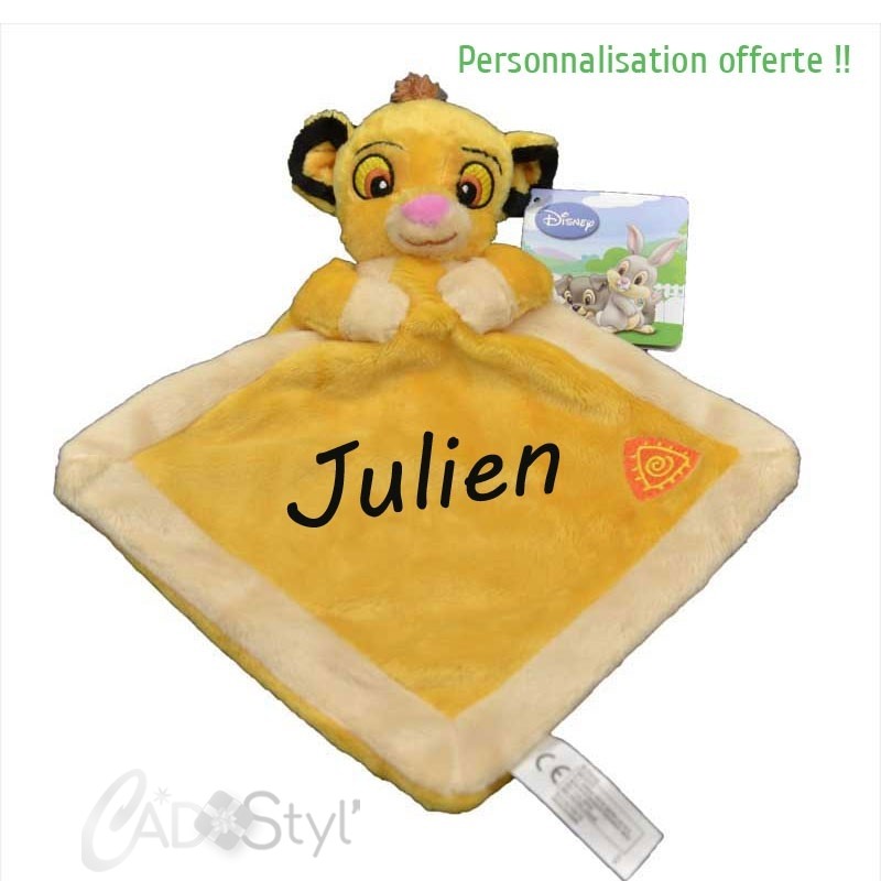 Doudou roi lion Disney - Personnalisation offerte