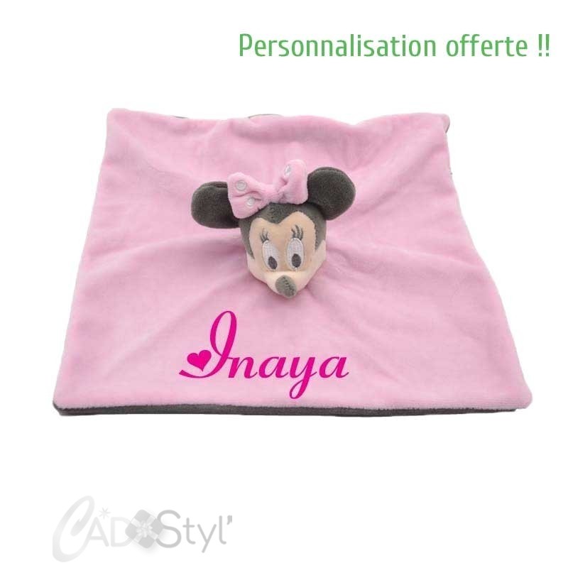 doudou personnalisé Minnie corail Doudous personnalisés