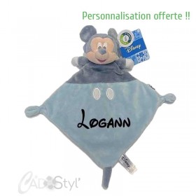 Doudou lumineux personnalisé - Lapin Turquoise