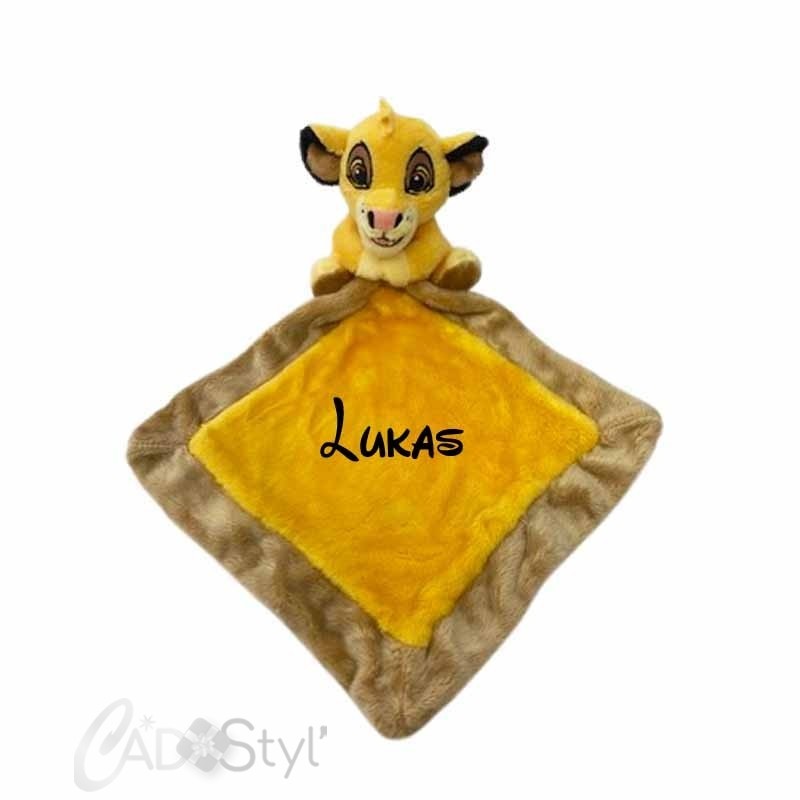 Doudou roi lion Simba personnalisé