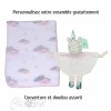 Doudou et couverture assortie personnalisée.