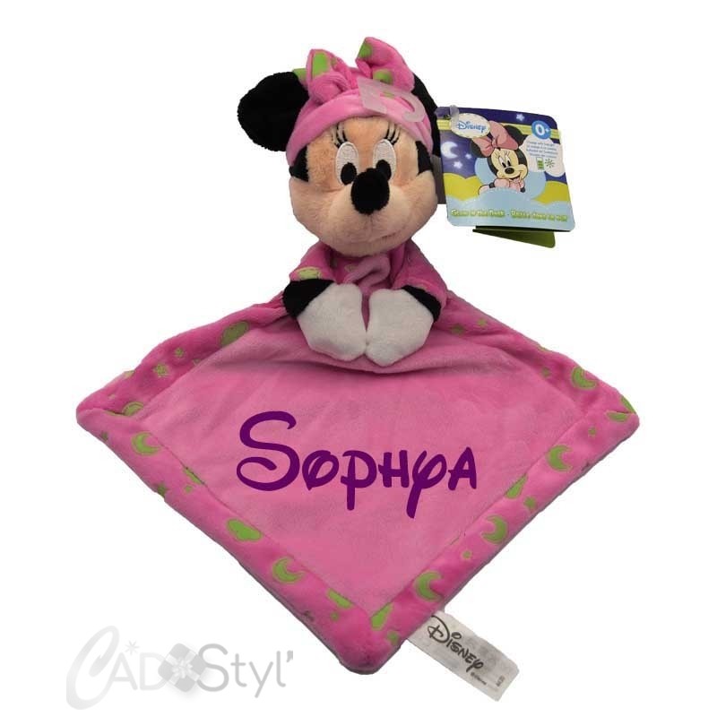 doudou personnalisé Minnie corail Doudous personnalisés